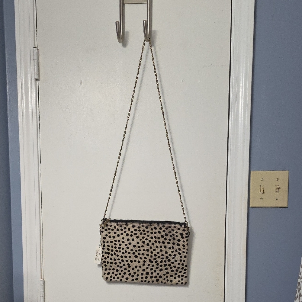 Elegant Black and Cream Polka Dot Crossbody Bag
